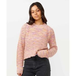 Rip Curl Beach Party Slub‎ Sweater Multi Color Size Small Ribbed Knit Mock Neck